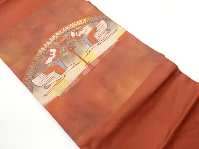 JAPANESE KIMONO / NAGOYA OBI (ORIGIDASHI) / A BIRD PATTERN THE REVERSE